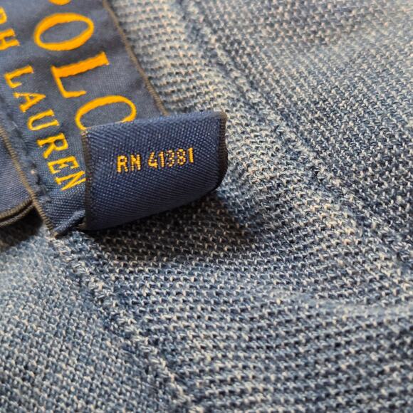 Polo Ralph Lauren Featherweight Mesh Polo Shirt Blue Men’s Size L Cotton - Picture 11 of 11